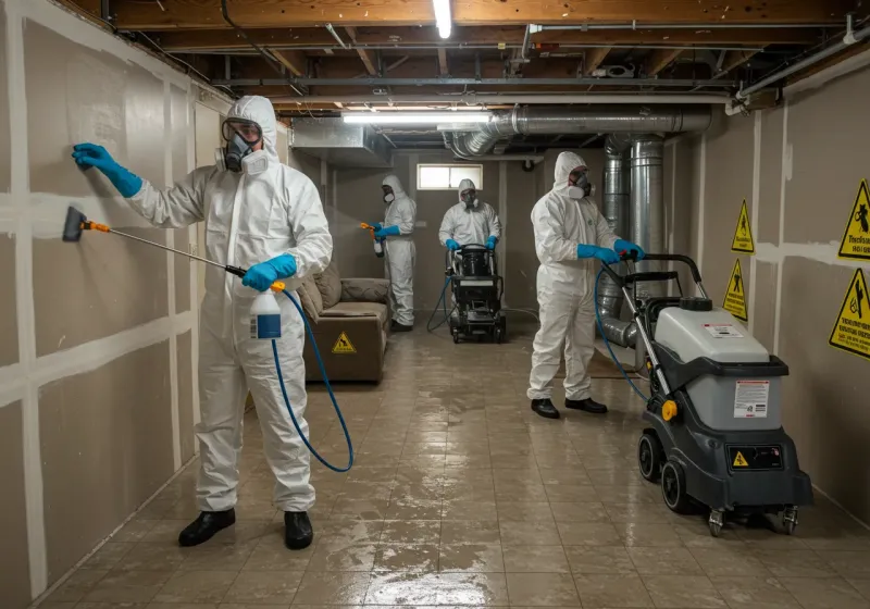 Basement Moisture Removal and Structural Drying process in Ahoskie, NC